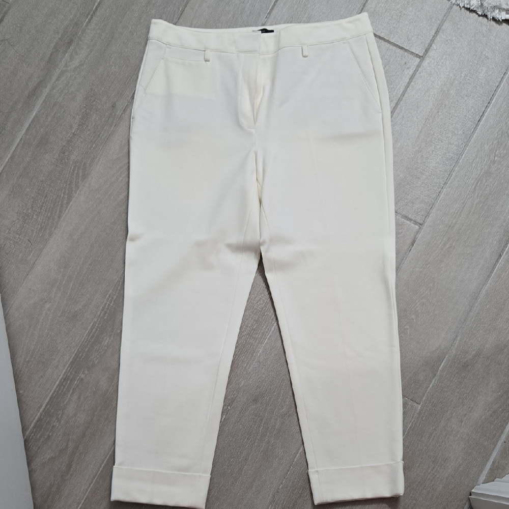 White House Black Market Cream Dress Pants Classic Straight Leg